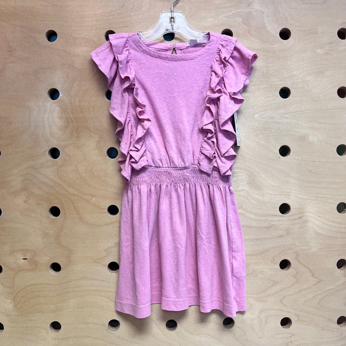 Pink Ruffle Smocked Waist Dress