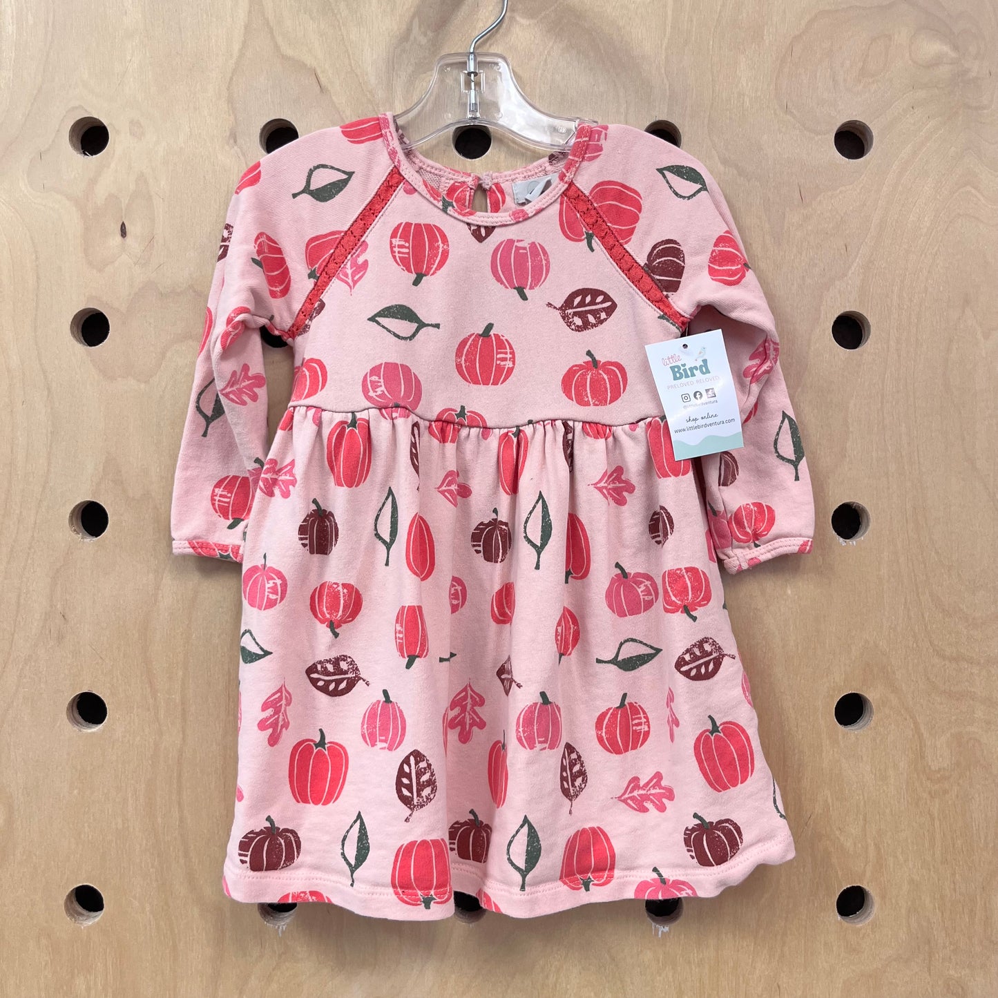 Pink Pumpkins + Leaves Dress