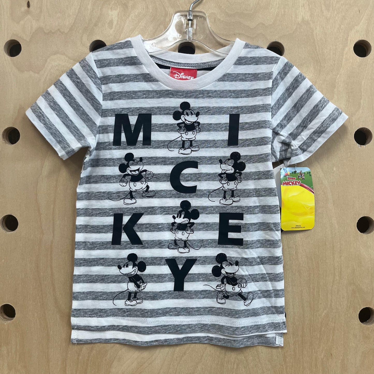 Grey Striped Mickey Tee NEW!