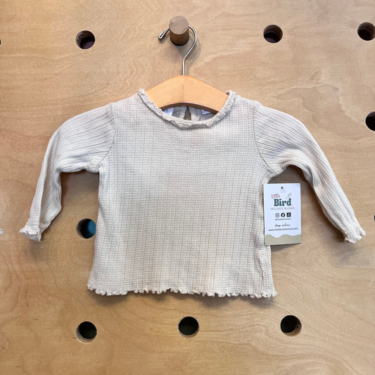 Cream Textured Long Sleeve