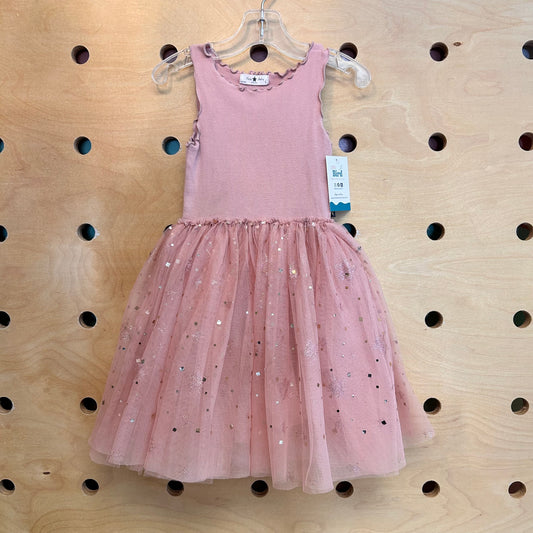 Pink & Gold Stars Tulle Dress