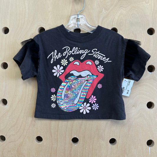 Rolling Stones Sequins Crop Top