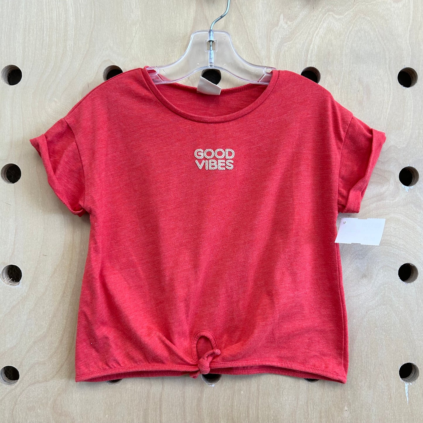 Red Good Vibes Knot Tee