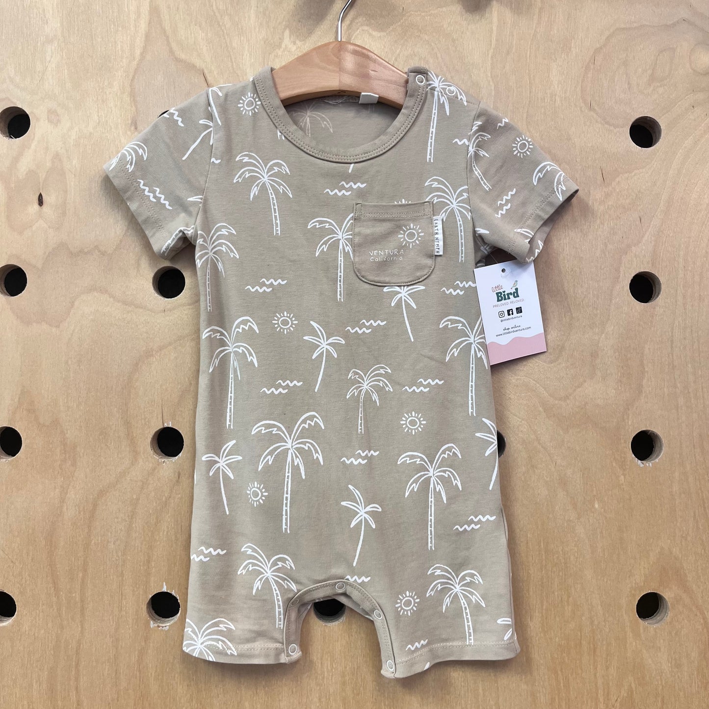 Tan + Cream Palms Ventura Romper
