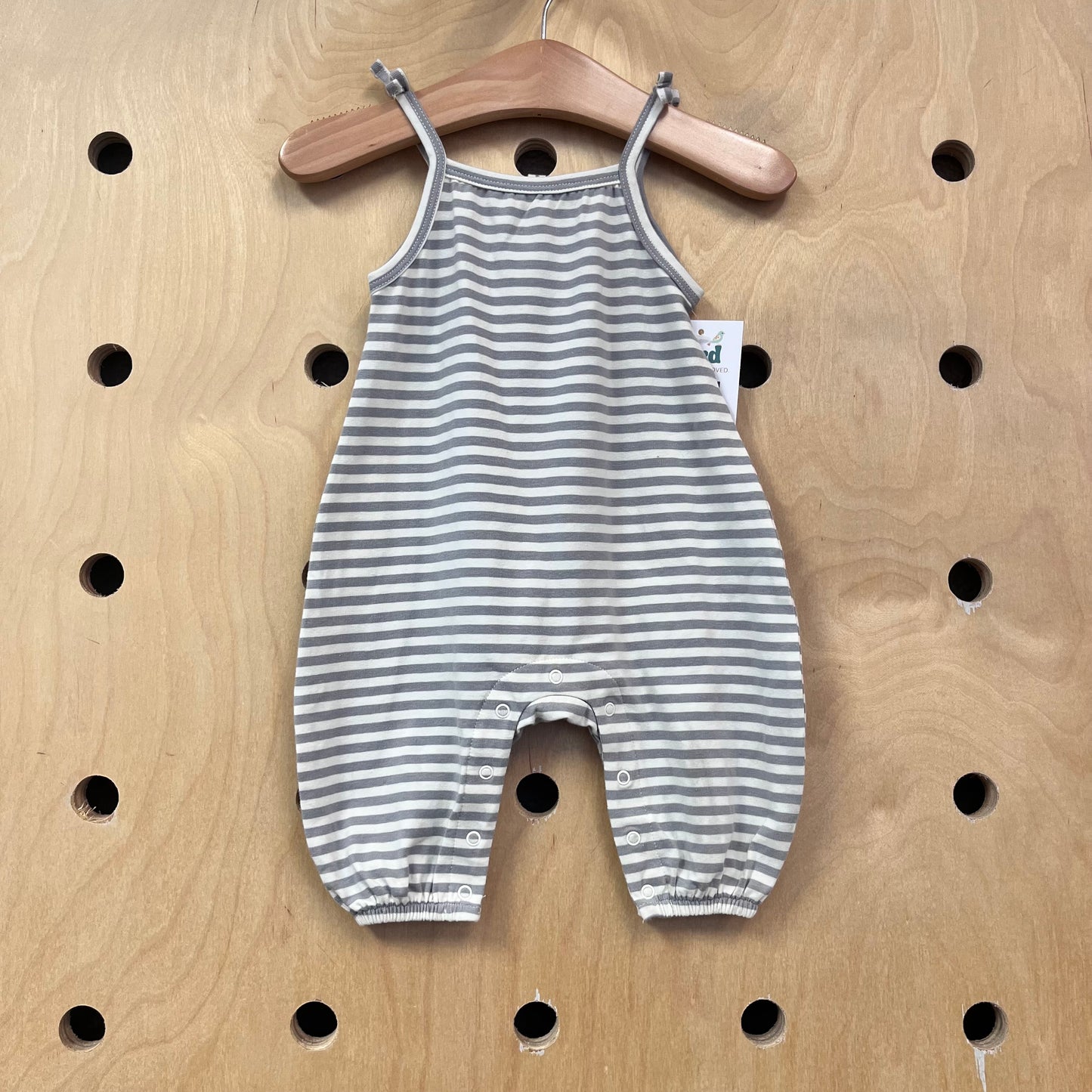 Grey Striped Organic Romper NEW!