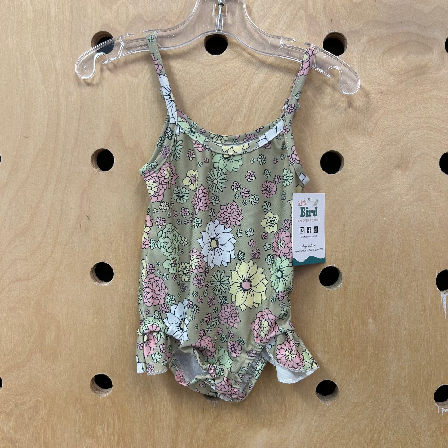Green Floral Swimsuit