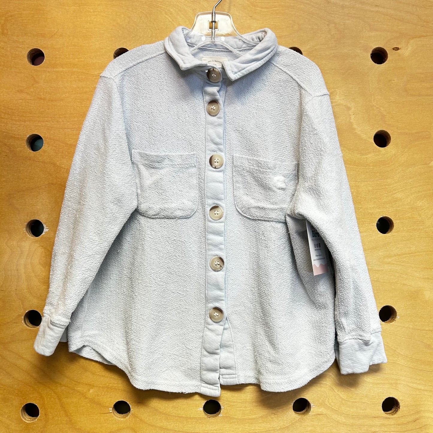 Light Blue Terry Button Up
