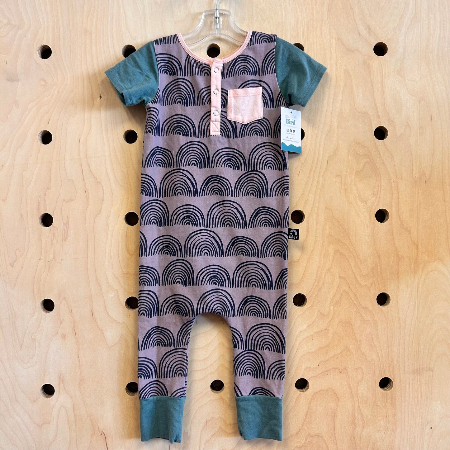 Purple/Blue Rainbows Romper