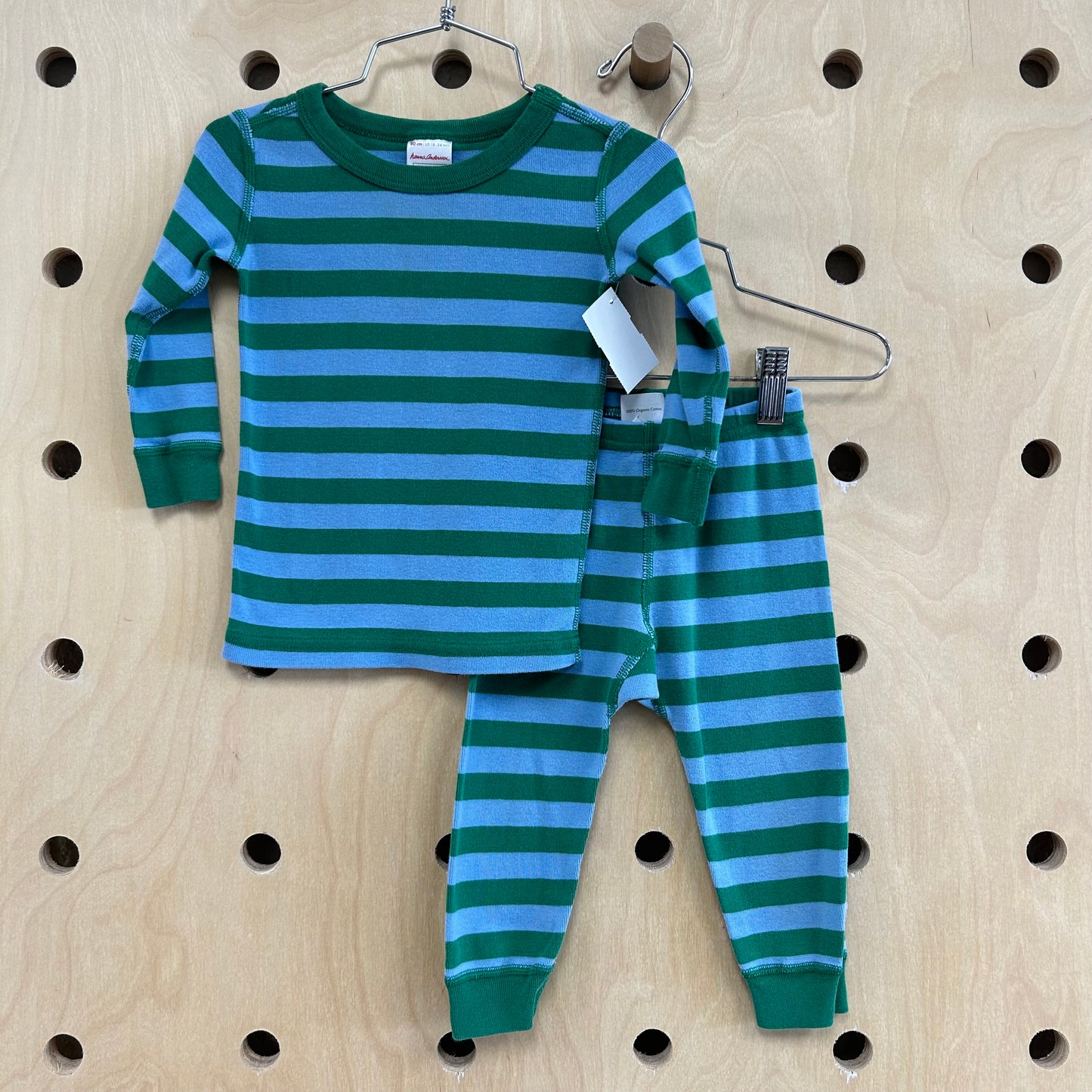Green+Blue Striped Pajamas