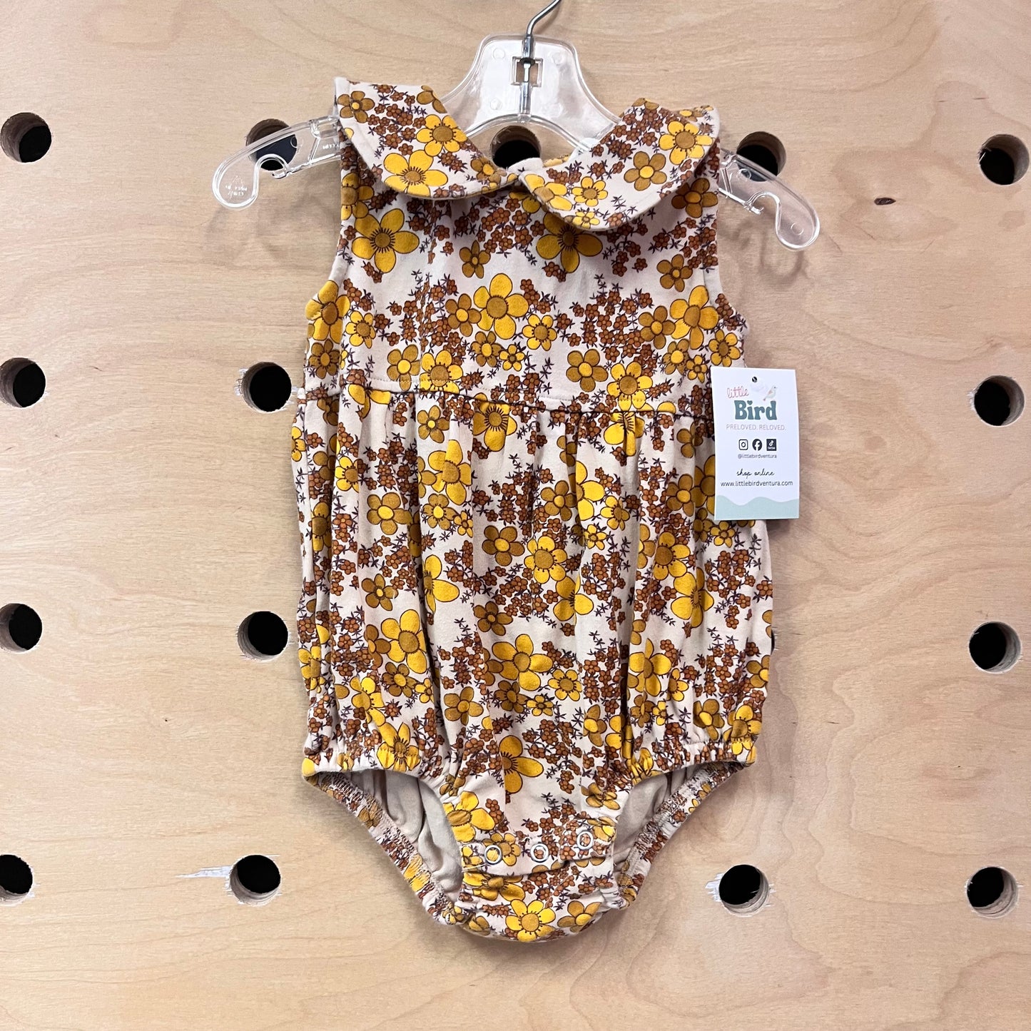 Organic Mustard Floral Romper