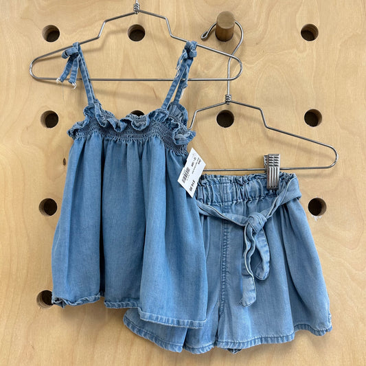 Denim Tank & Shorts Outfit