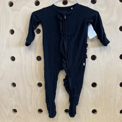 Black Ribbed Bamboo Zippy