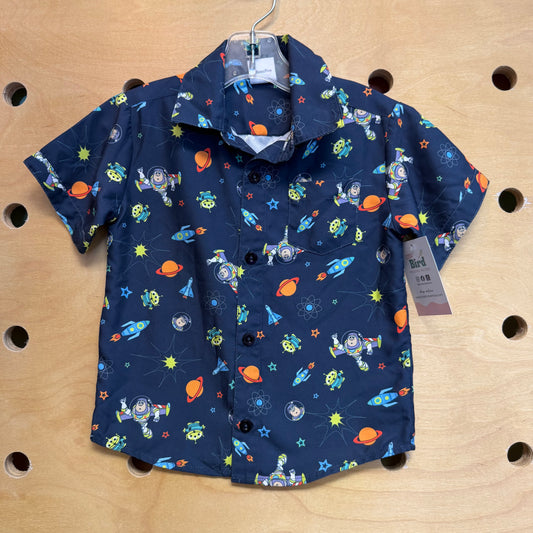 Blue Buzz Lightyear Button Up