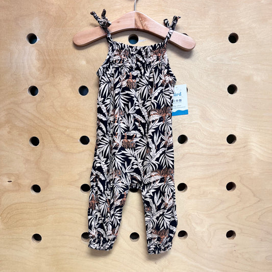 Black/Brown Tiger Leaves Romper