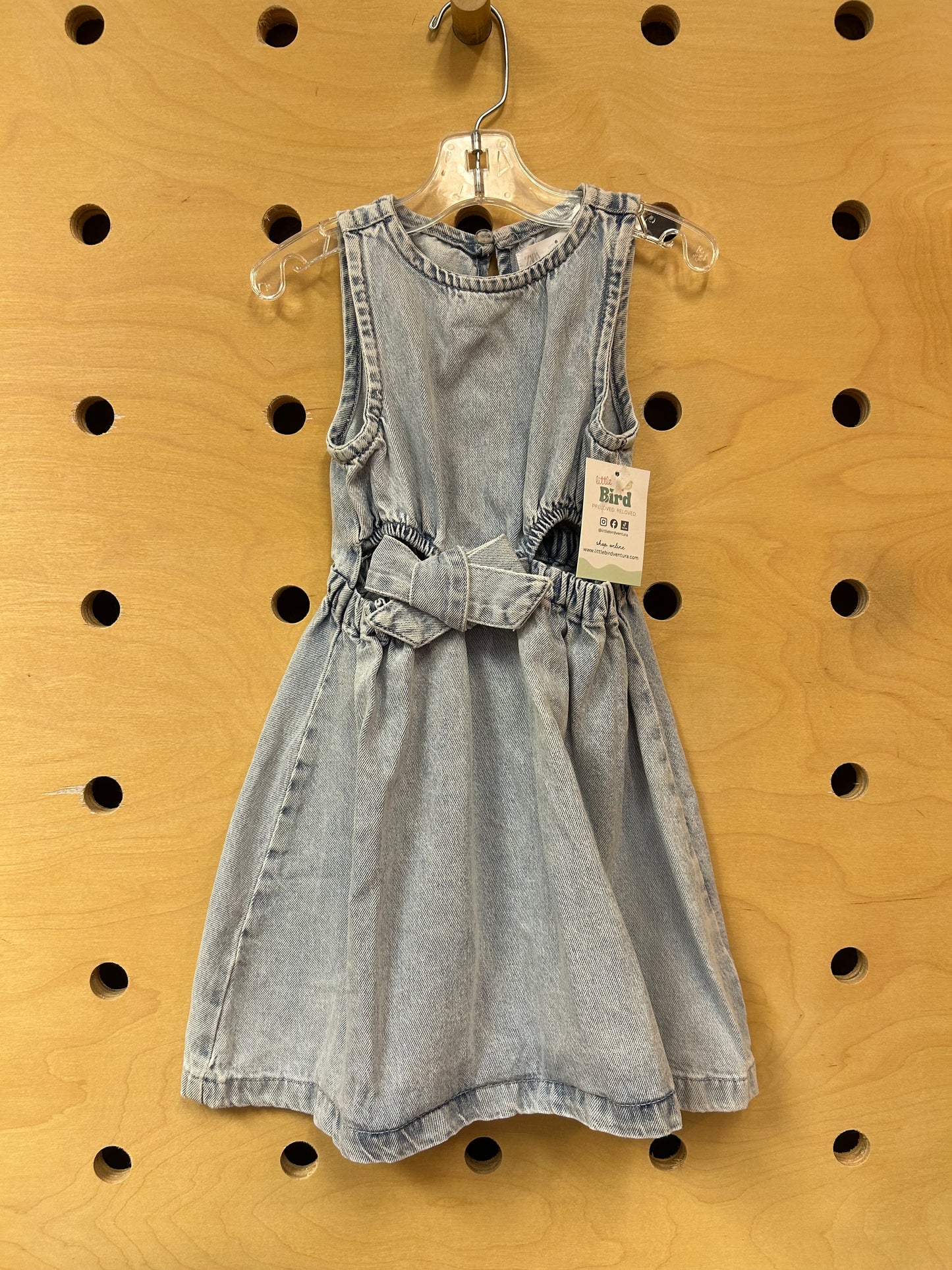 Light Wash Denim Open-Mid Dress