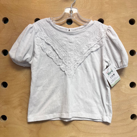 White Lace Front Tee