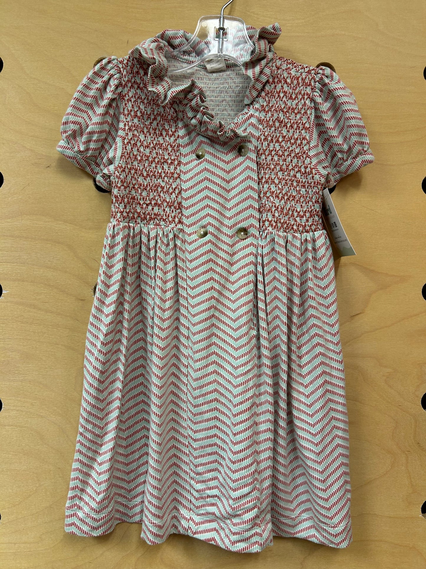 Red & Mint Smocked Dress