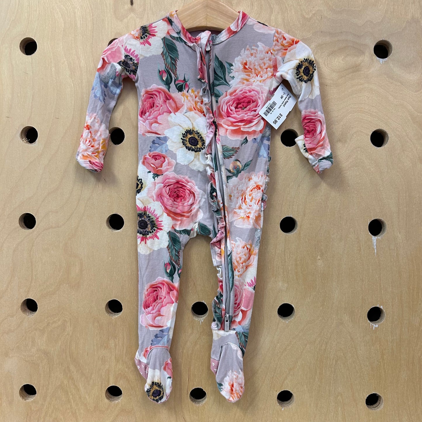 Floral Bamboo Ruffle Footies