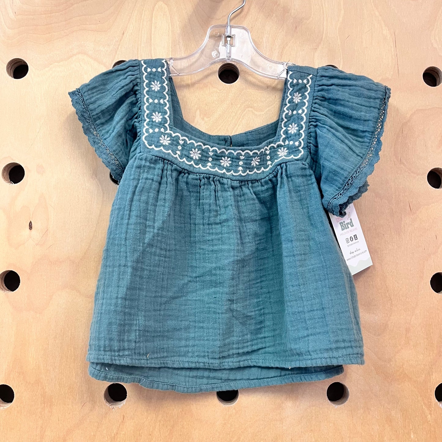 Green Gauze Flowy Top
