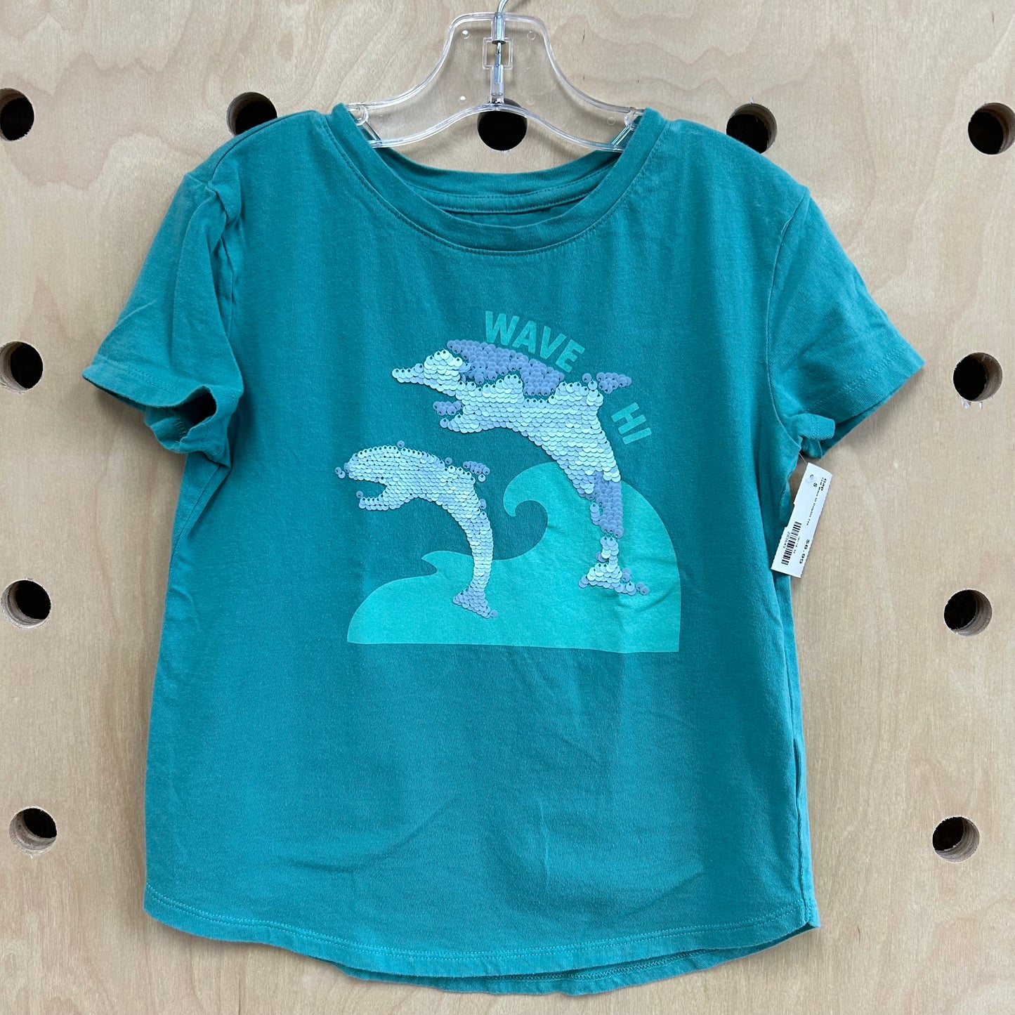Teal Wave Hi Dolphin Tee