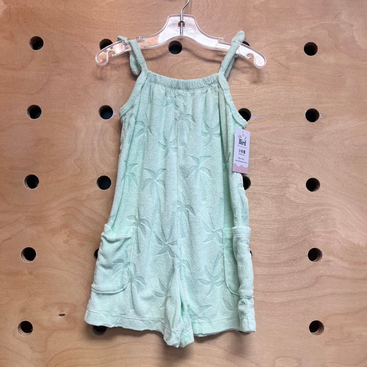 Green Terry Palm Tree Romper