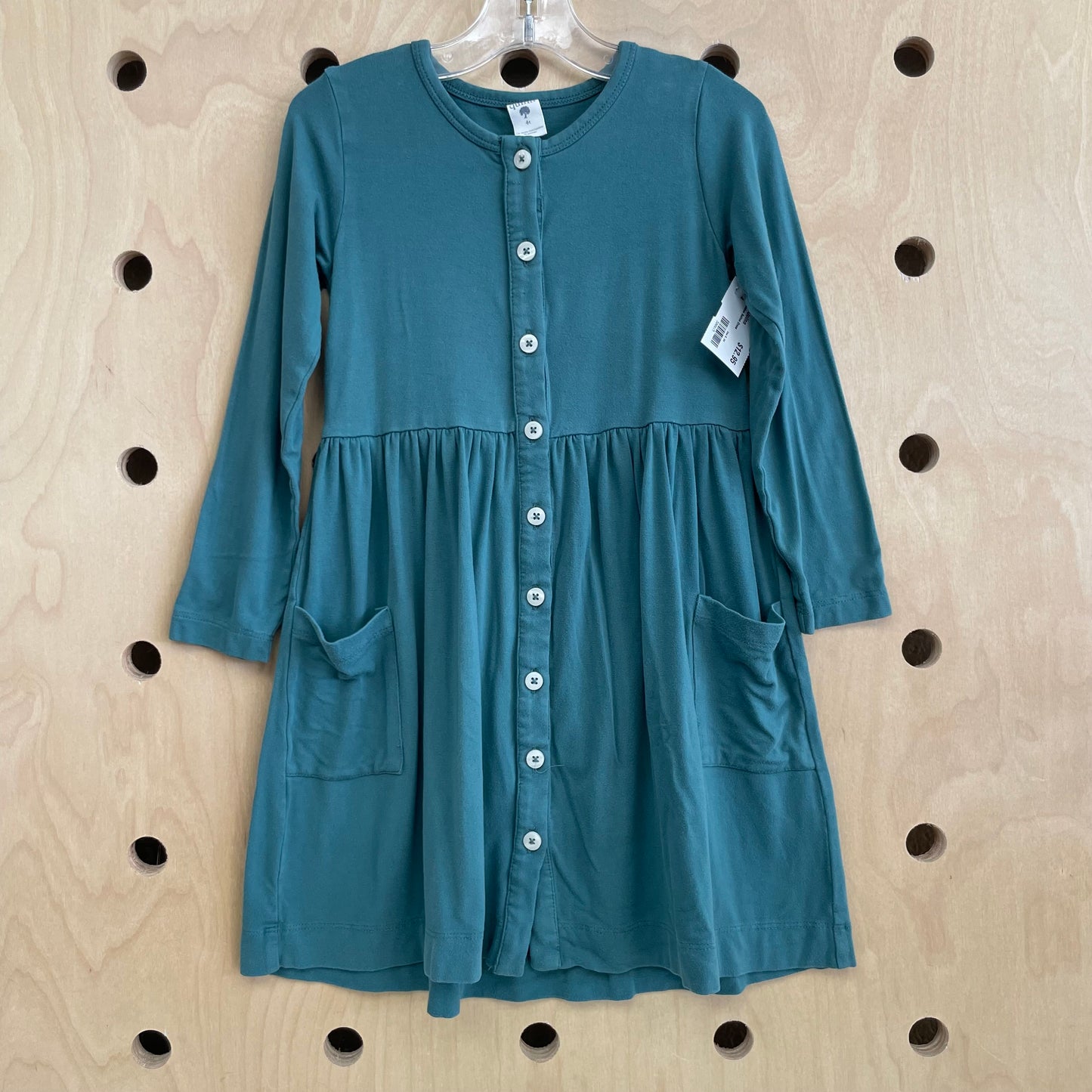 Teal Bamboo Button Dress