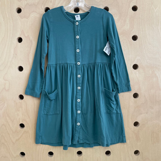 Teal Bamboo Button Dress