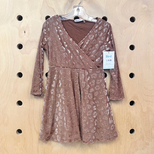 Brown Velour Cheetah Print Dress