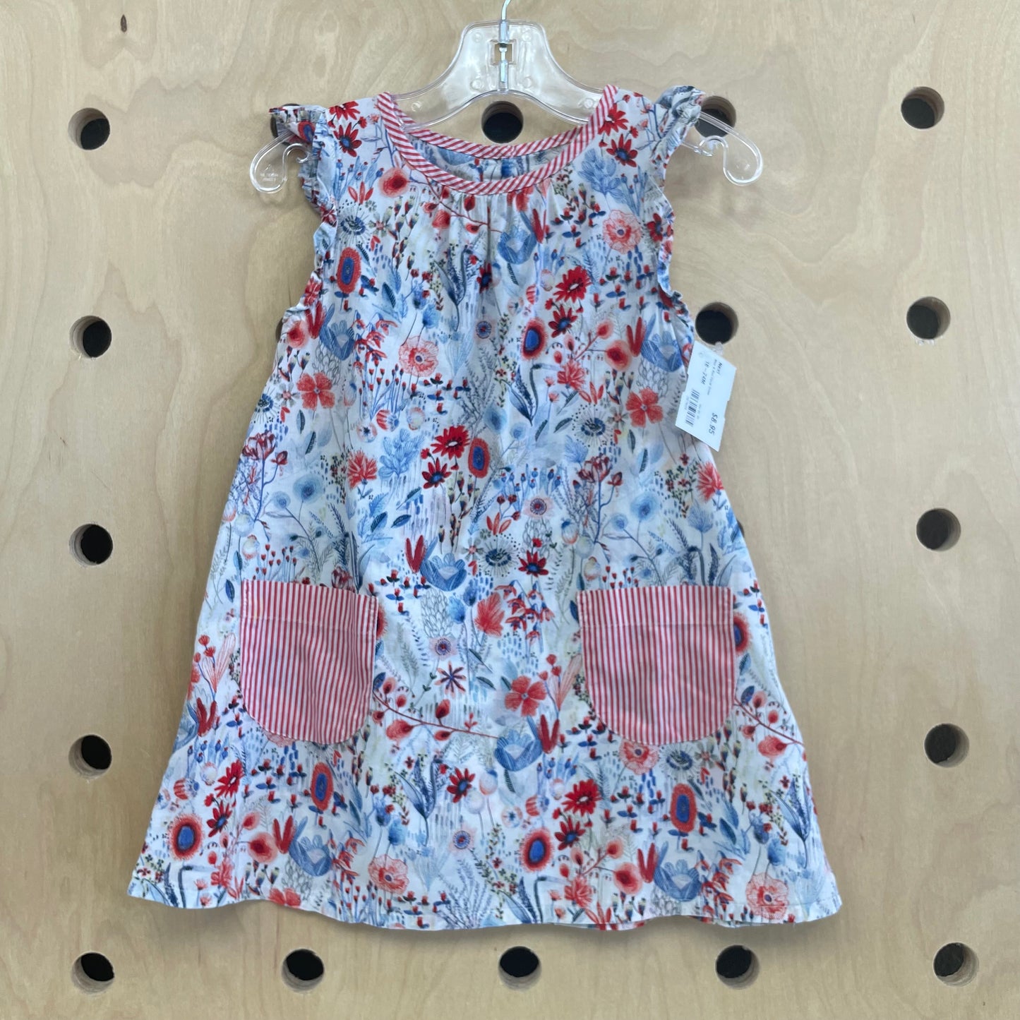 Blue & Red Floral Dress
