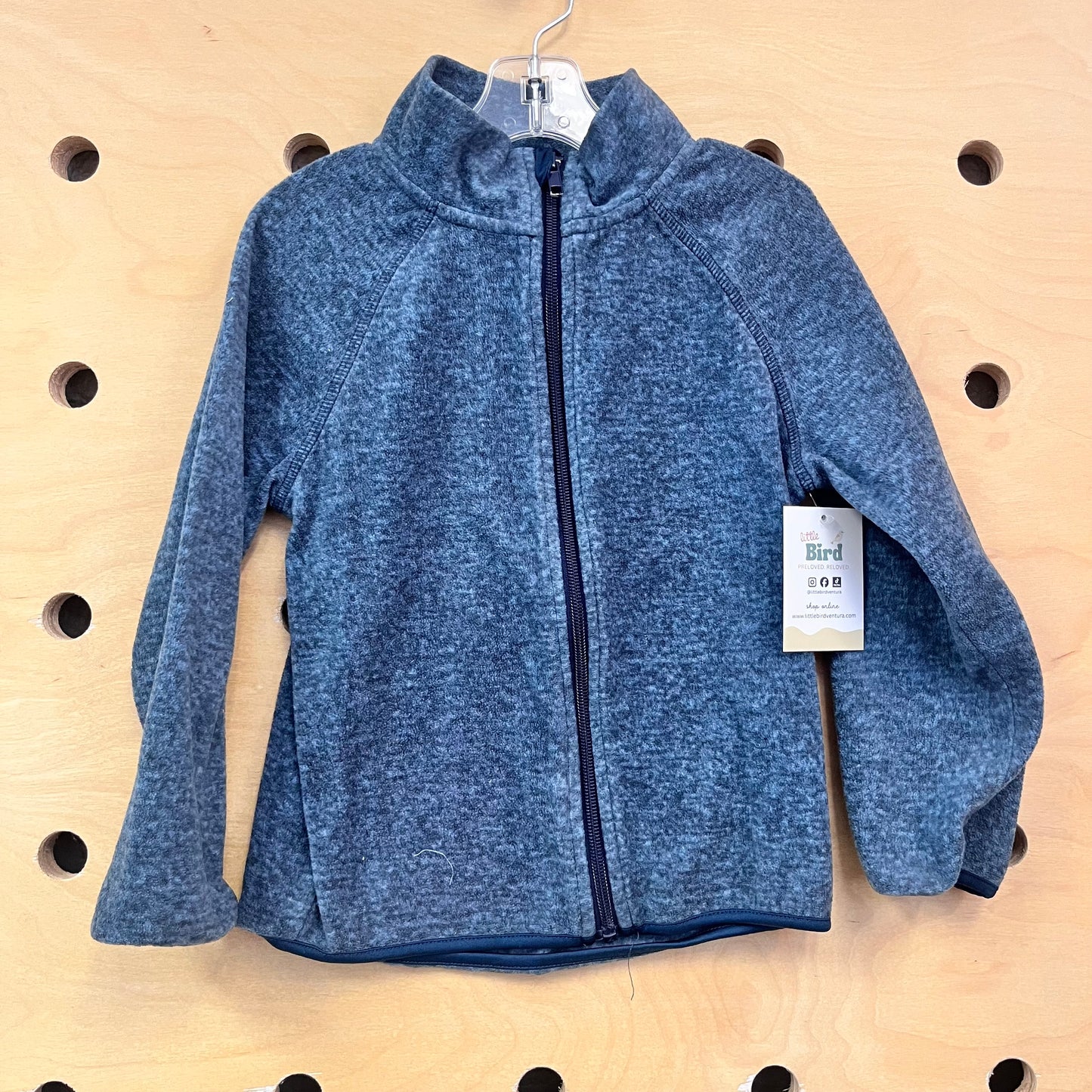 Blue Heathered Fleece Zip Up