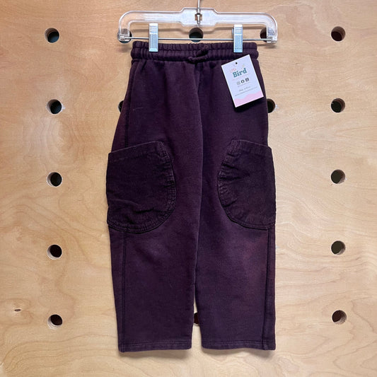 Eggplant Cord Pocket Drawstring Pants