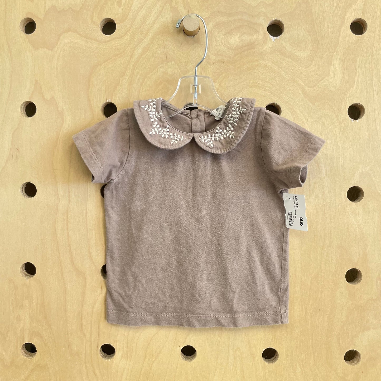 Grey Organic Peter Pan Collar Top