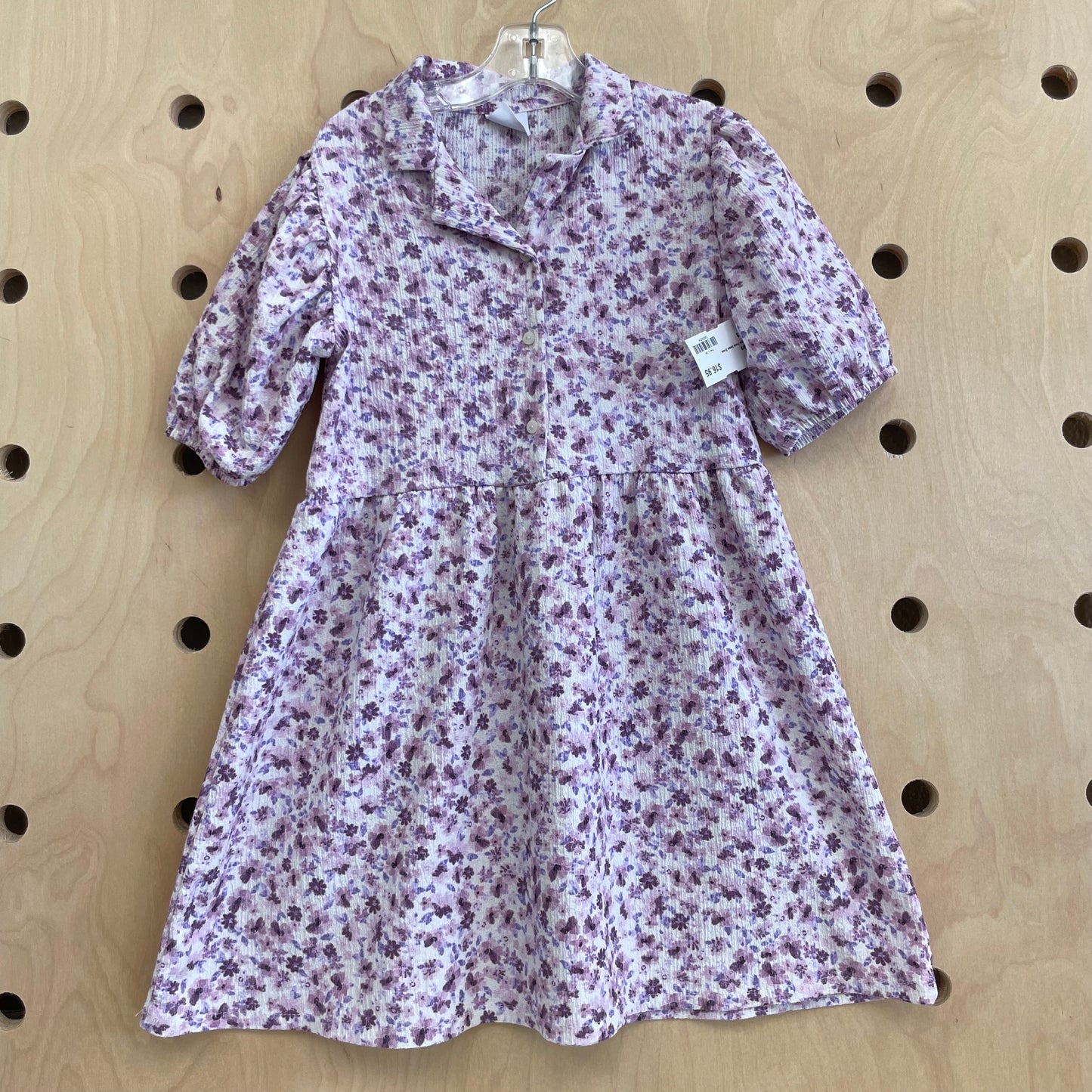 Purple Floral Gauze Dress