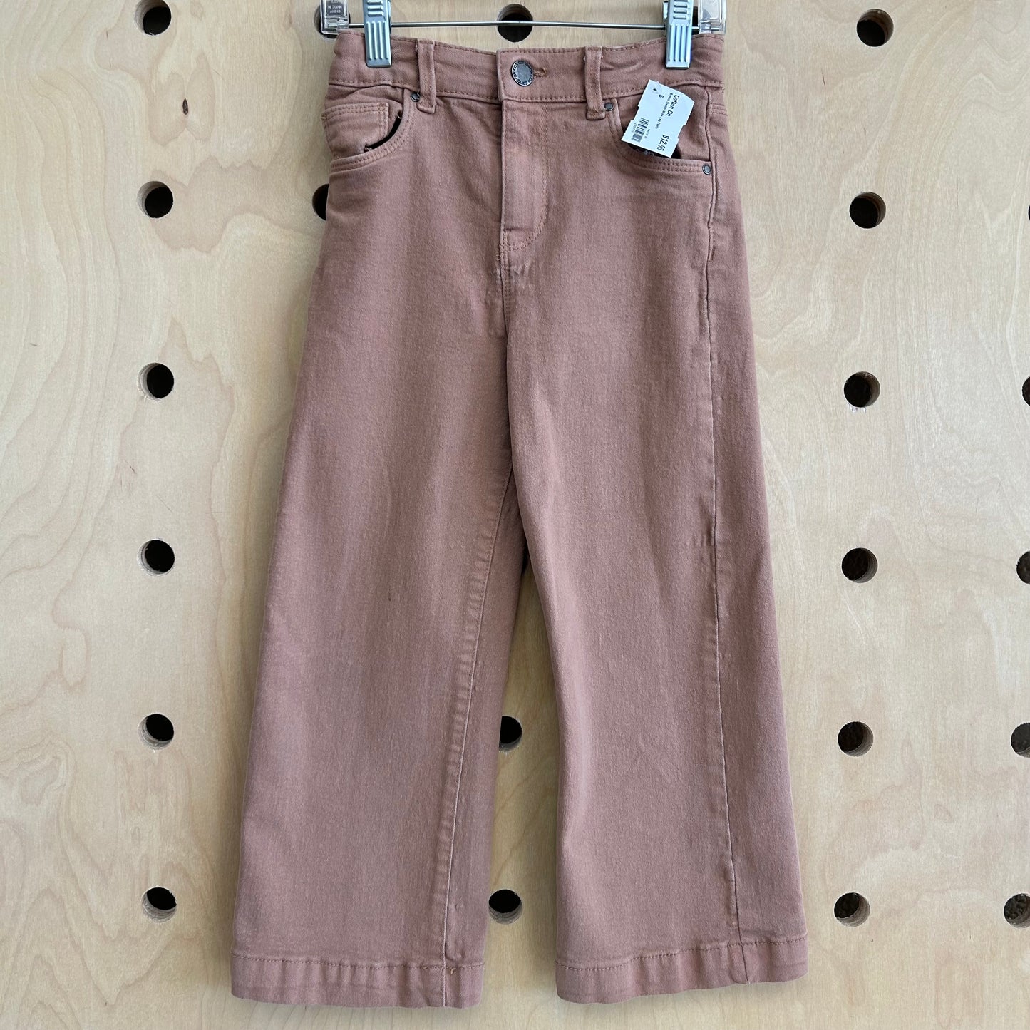 Brown Denim Wide Leg Pants