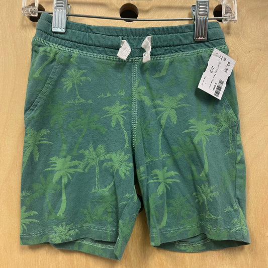 Green Drawstring Palm Tree Shorts