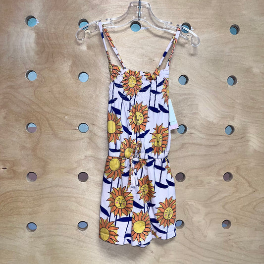 Pink Lion Sunflowers Romper