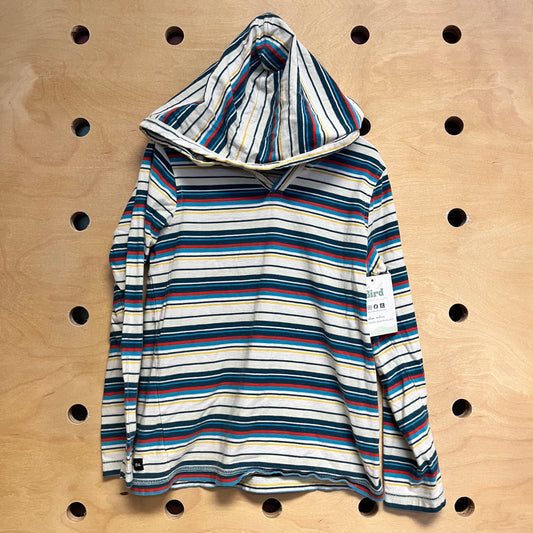 Green/Red Striped Hooded LS