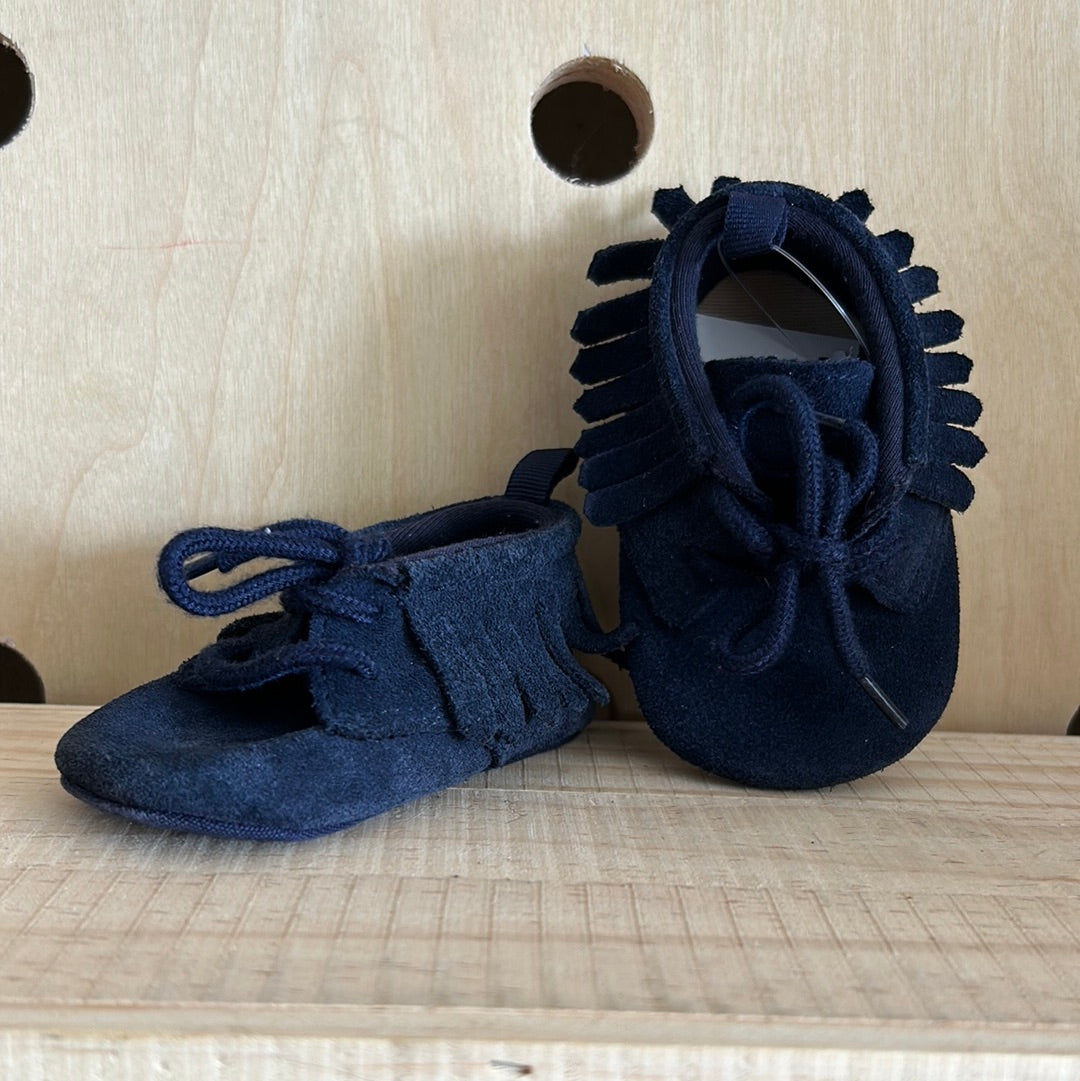 Blue Fringe Moccs