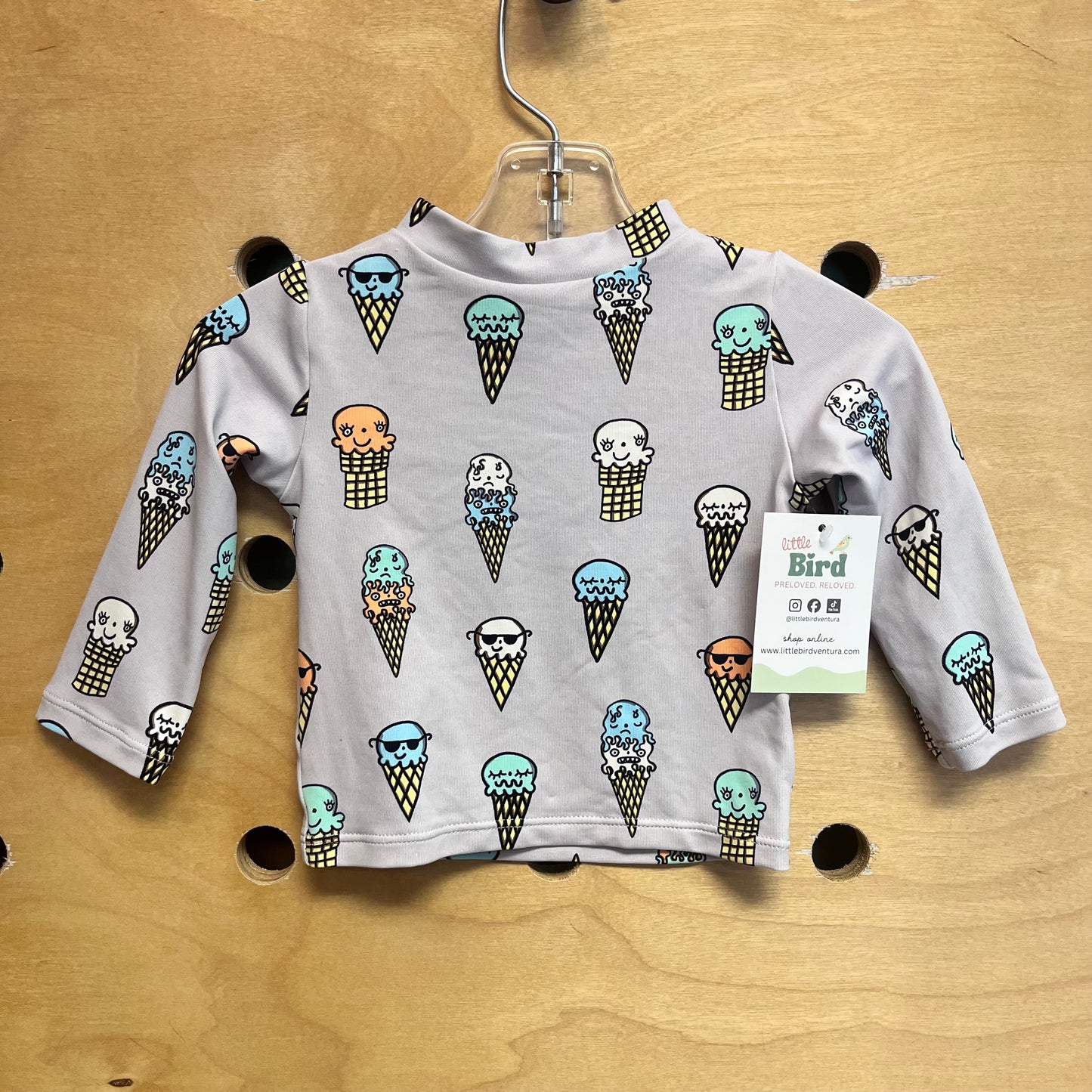 Grey Ice Cream Cones Swim Shirt