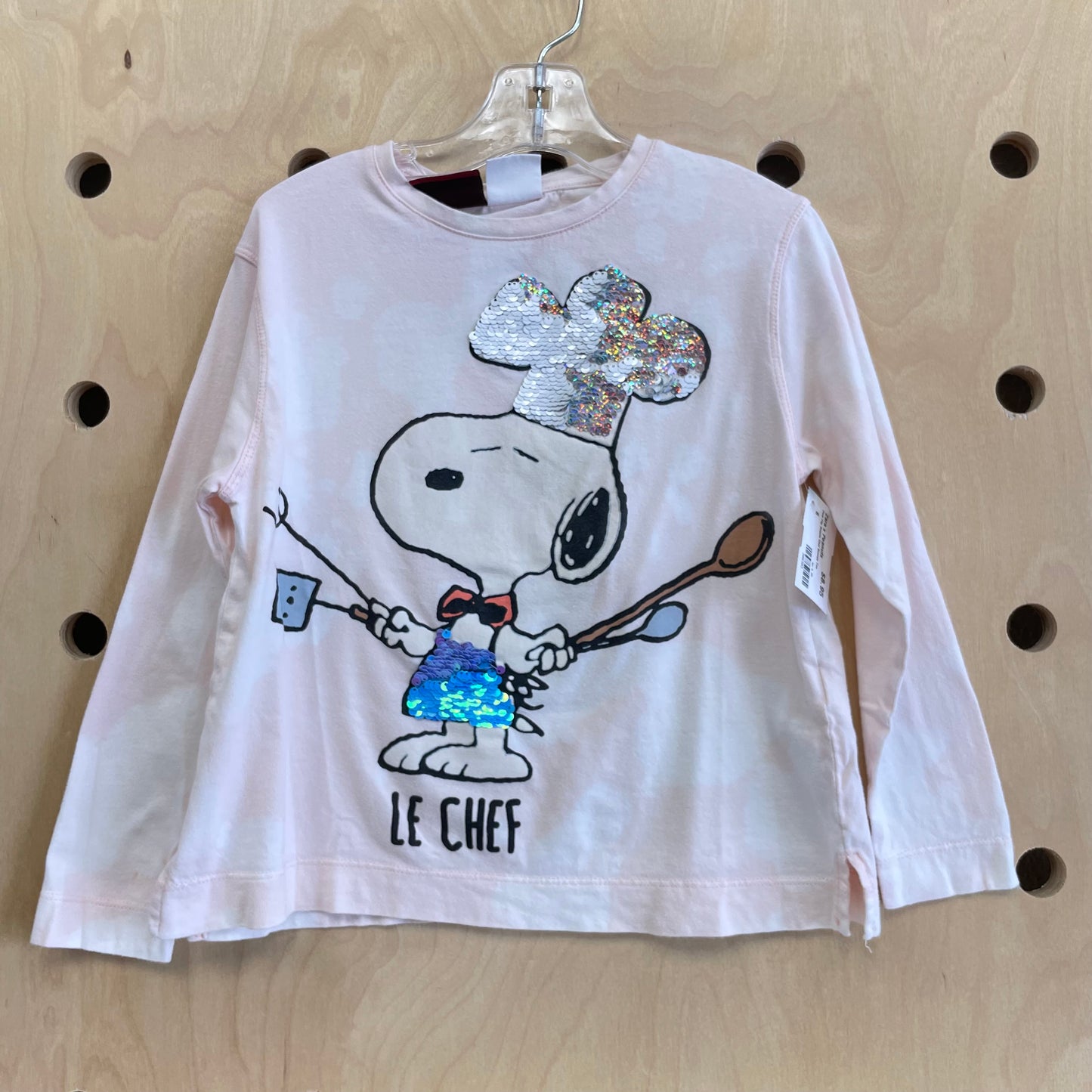 Pink Flip Sequin Chef Snoopy Tee