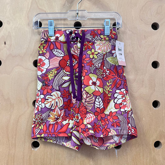 Purple Flowers Swim Trunks