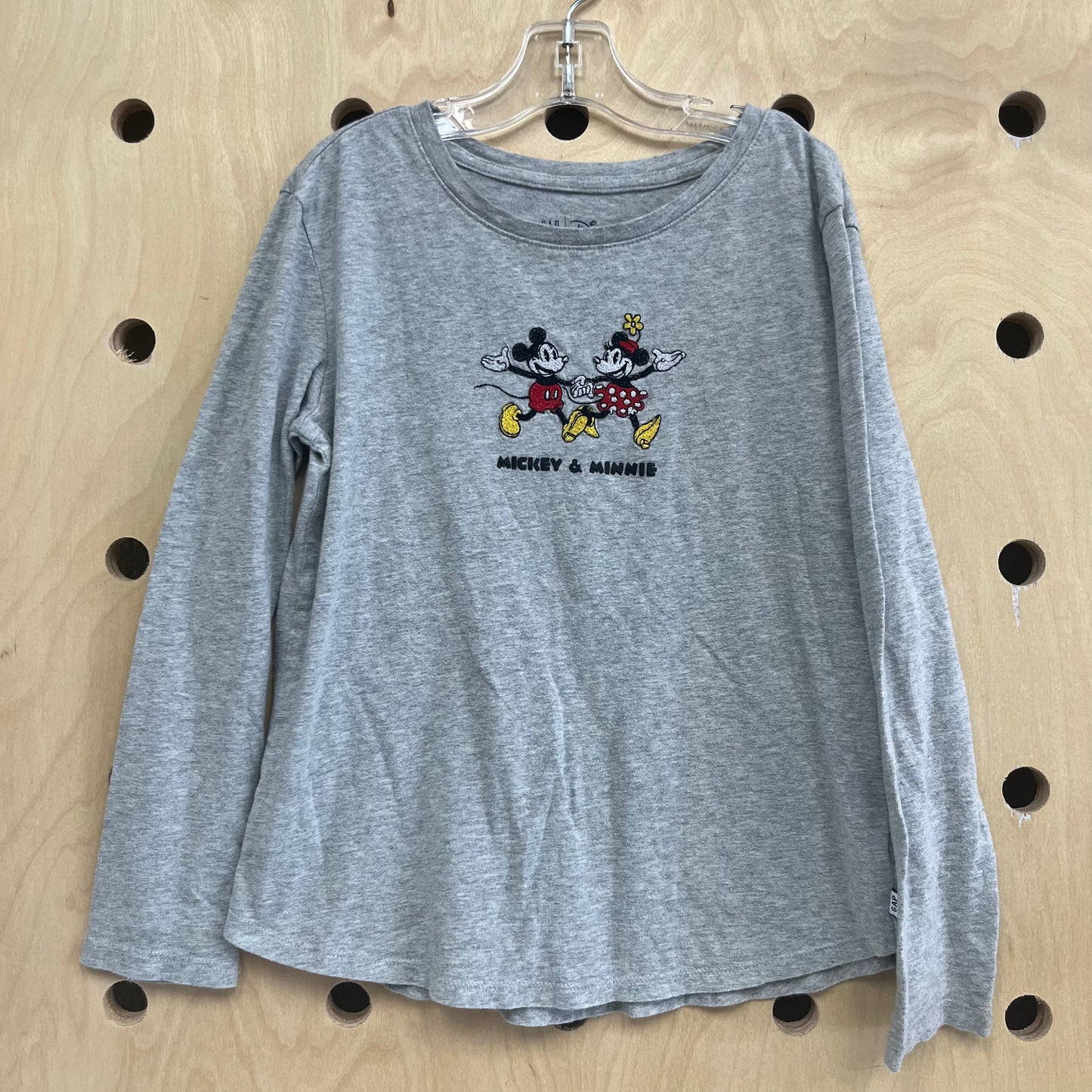 Grey Long Sleeve Mickey & Minnie Tee