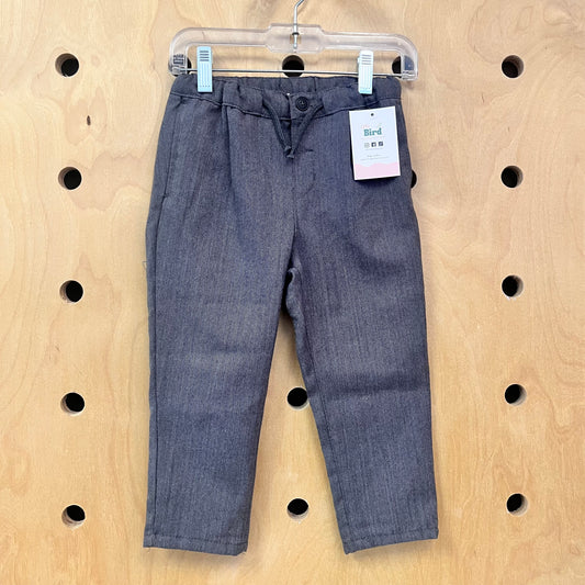 Grey Drawstring Button Pants