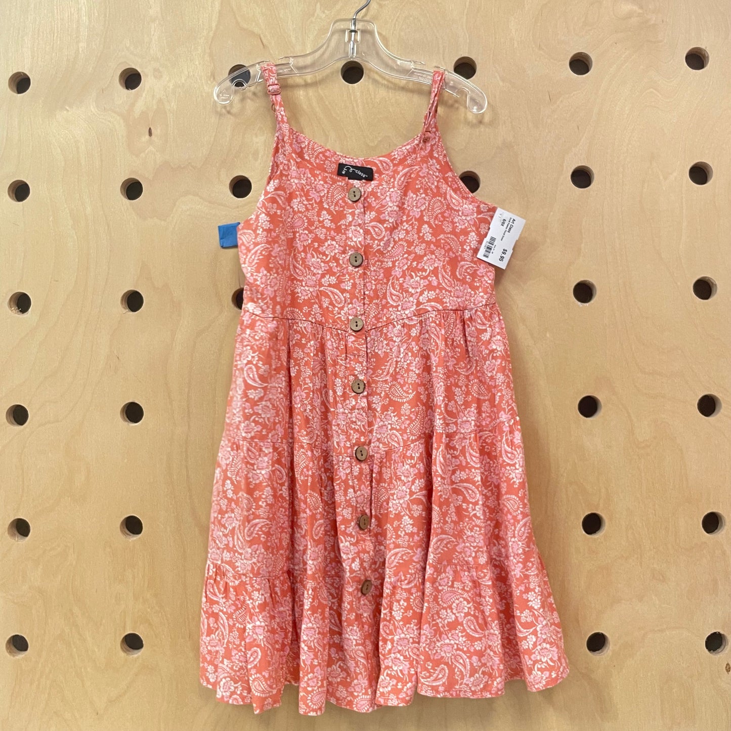 Coral Paisley Floral Dress