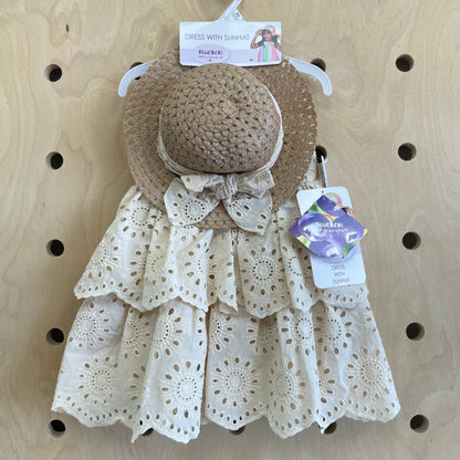 Tan Eyelet Dress + Sunhat NEW!