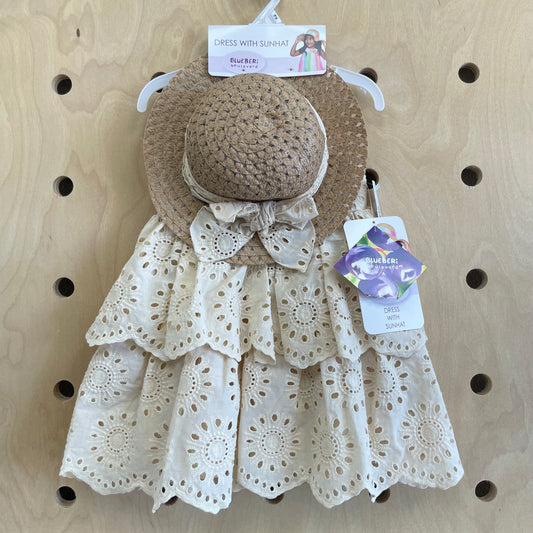 Tan Eyelet Dress + Sunhat NEW!