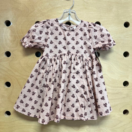 Pink Floral Cotton Dress w/ Bloomers