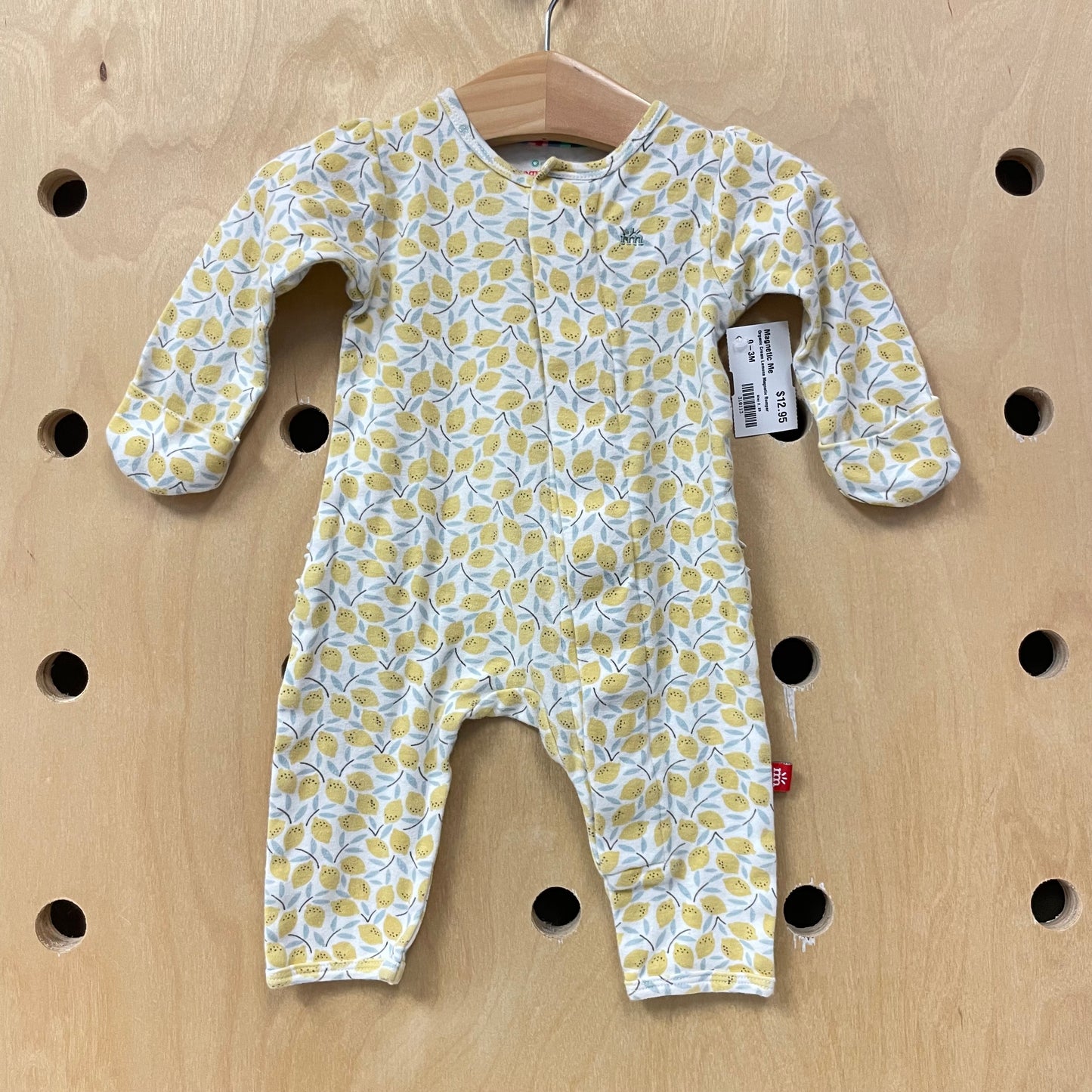 Organic Cream Lemons Magnetic Romper