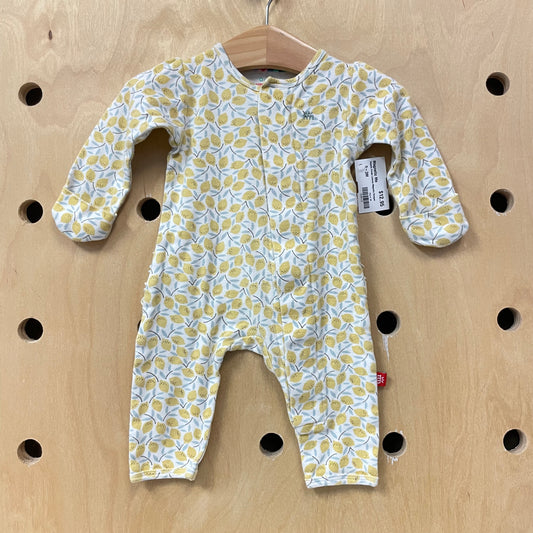 Organic Cream Lemons Magnetic Romper