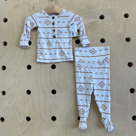 Brown + White Aztec Bamboo Footies